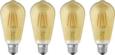 Produktbild von 4 x Ledvance LED Smart+ Filament Edison ST64 6W = 53W E27 Gold 680lm extra warmweiß 2400K Dimmbar App Google Alexa WiFi