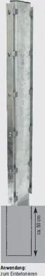 Produktbild von Pfosten für Gabionenwand Standard zum Einbetonieren - für Gabionenhöhe: 103 cm, Länge: 153 cm