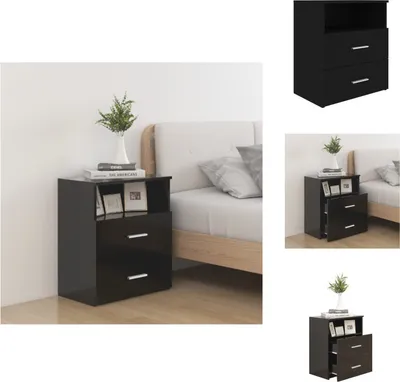 Image de vidaXL Table de nuit noire 50x32x60 cm - Tables de nuit