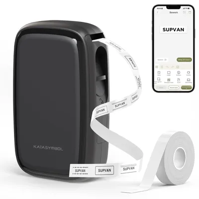 Produktbild von Etikettendrucker Mini Etikettendrucker Beschriftungsgerät - 15 mm x 6 m - Bluetooth - Wiederaufladbar - Für iOS und Android