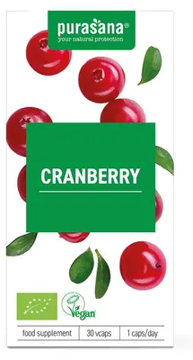 Productafbeelding van Purasana Cranberry/Canneberge Vegan (30 vega capsules)