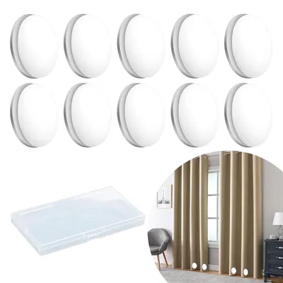 Produktbild von Duschvorhanggewichte, 10 Stück, magnetisch für Vorhänge, magnetische Duschvorhanggewichte, runde magnetische Duschvorhanggewichte für Duschvorhänge, Fenstervorhänge und Tischdecken (weiß 4 cm)