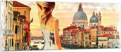 Produktbild von Bilder auf glas - Venedig Brücke Wasser - 140x50cm - Glasbilder - Wandbilder - Kunstdruck - zum Aufhängen bereit - Wanddekoration aus Glas - Glas Bilder - Wandbild auf Glas - GAB140x50-3495
