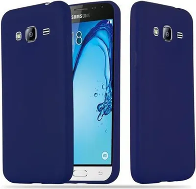 Produktbild von Cadorabo Hülle für Samsung Galaxy J3 2015 Schutzhülle in Blau Handyhülle TPU Silikon Etui Case Cover