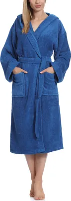 Image de Ladeheid Peignoir de bain femme en éponge 100% coton LA40-193 (Bleuet-28 (Gramatur 400), S)