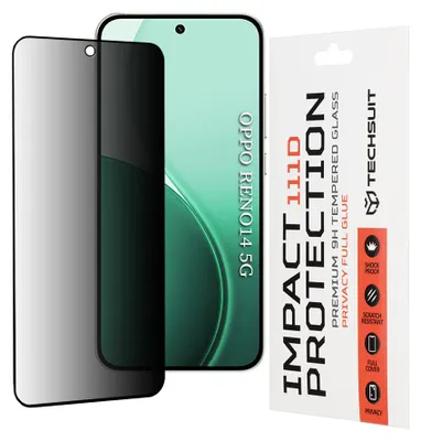 Produktbild von Techsuit Privacy-Displayschutzglas für Oppo Reno14 Schwarz