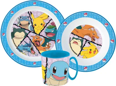 Produktbild von Pokémon Battle Tafelservice Mikro Kunststoff mit Becher