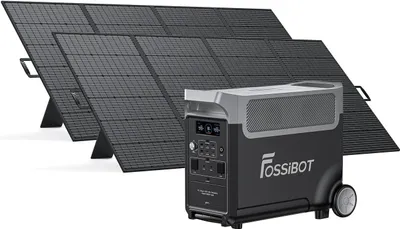 Obrázek produktu pro FOSSiBOT Napájecí stanice Přenosná 3600W (7200W Peak) Powerstation 3840Wh Solární generátor LiFePO4 Generator Nabíječka UPS s 2x 420W solárním panelem