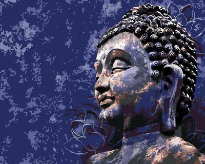 Produktbild von Zuty - Malen nach Zahlen - BUDDHA AUF BLAUEM HINTERGRUND, 40x50 cm, mit Keilrahmen (bereits gespannt)
