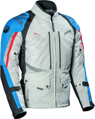 Produktbild von DANE Drakar wasserdichte Motorrad Textiljacke, hellgrau/blau, 54