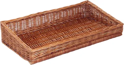 Produktbild von Regalkorb schräg, naturbraun, Thekenkorb, Brötchenkorb, 30 x 40 x Hv 6 x Hh 12cm