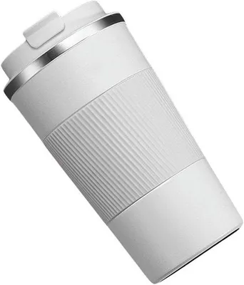 Productafbeelding van RVS Thermosbeker - Reisbeker Isolerend - Warme Dranken Onderweg - Dubbelwandige Isolatie - 510 ml - Zwart