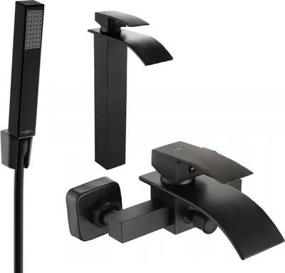 Produktbild von Mexen Aries R77 Badewannenset, Schwarz - 744813R77-70