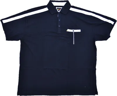 Produktbild von Übergrößen Tolles KAMRO Poloshirt Piqué Schwarz/Weiß mit Brusttasche 5XL