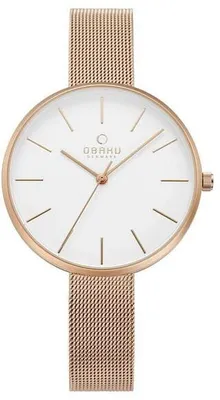Immagine prodotto di Orologio da polso Obaku, modello da donna, colore rosa, dettagli dorati, riferimento Obaku-V211LXVIMV