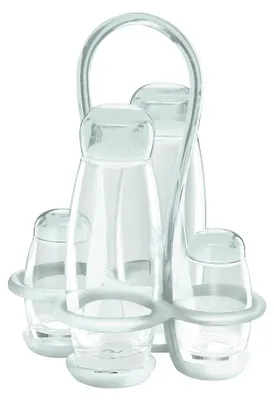 Gewürzset Öl-Essig-Salz-Pfeffer, transparent, 17x15x22,5 cm