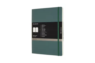 Produktbild von Professionelles Notizbuch XL 19x25cm Softcover 96 Blatt waldgrün.
