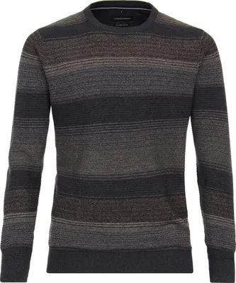 Produktbild von CASAMODA Herren Pullover Langarm Rundhals Regular Petrol gestreift XXL