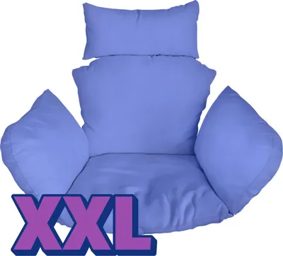 Obrázek produktu pro Polštář do závěsného křesla, XXL, čalounění, podložka pro závěsné houpací křeslo z polyrotangu a ratanu, opěrný polštář do závěsného křesla, modrý [114]