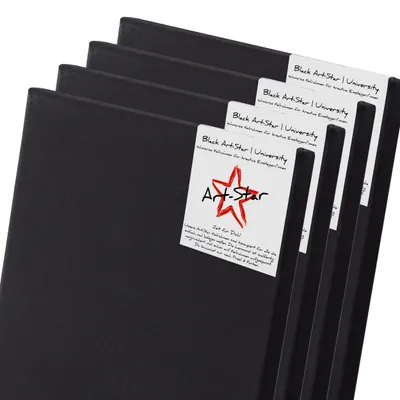 Produktbild von 4x ART-STAR UNIVERSITY BLACK LEINWÄNDE 60x80 cm | bespannte Keilrahmen