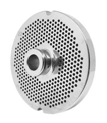 Produktbild von Fleischwolfscheibe, Lochscheibe aus Inox Stahl Gr. 22 mit Nabe und 2 Nuten mit 2,0 mm Bohrung von WOLFCUT