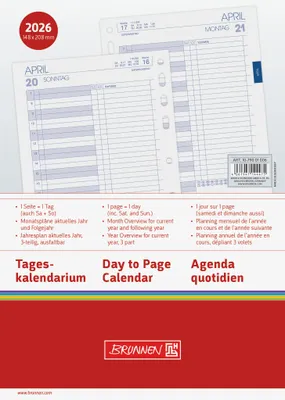Produktbild von Tageskalendarium 14,8x20,8cm A5 1Tag/Seite 2026.
