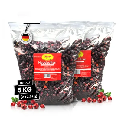 Produktbild von Hagebutten ganze Früchte getrocknet 5 kg – Mit viel Vitamin C. Für Pferde, Ponys, auch als natürliches Leckerlie.