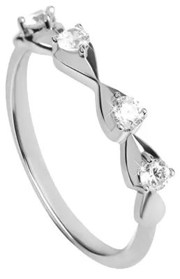 Produktbild von Zarter Silberring mit Zirkonen Beauty SC323 - Umfang: 56 mm
