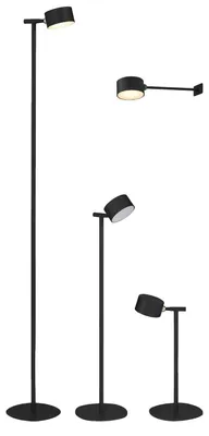 Immagine prodotto di Lampada da terra a LED, 3-in-1, con luce da lettura, dimmerabile, flessibile, luce bianca calda (3000 K), altezza regolabile fino a 120 cm