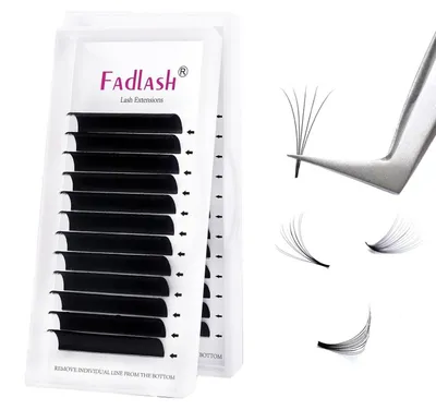 Obrázok produktu pre Objemové riasy na predĺženie, 0,07 mm, tvar DD, čierna farba, 1 balenie