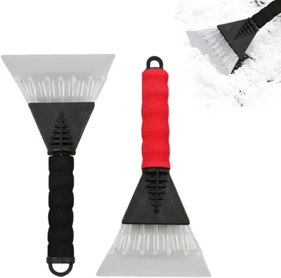 Image de Kit de grattoirs à glace, 2 pièces, avec poignée ergonomique, pour voiture et congélateur