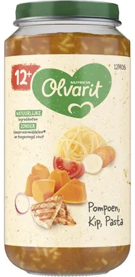 Immagine prodotto di Olvarit Pompoen Kip Pasta baby porridge 12 mesi+ 250g - Pasto ricco di nutrienti con zucca e pollo