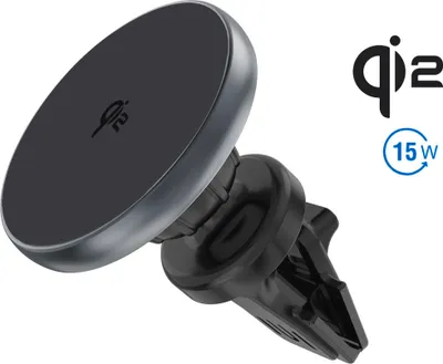 Produktbild von 4smarts Qi2 Kfz Ladepuck. grau