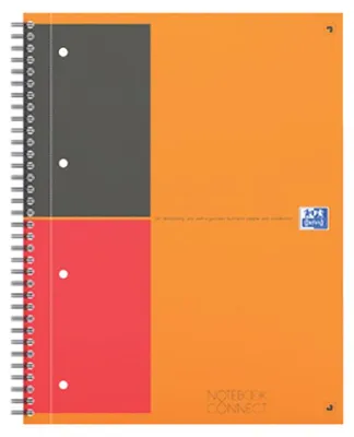 Immagine prodotto di Oxford 400080785 Notebook Connect - blocco universitario, B5, a righe, 80 fogli, copertina rigida, 4 indicatori d'angolo per la scansione