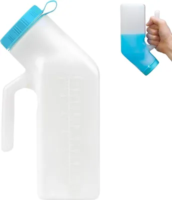 Produktbild von Portable Urinal Bottle 1000 ml, Unisex, Transparente Urinflasche mit Deckel, für Camping