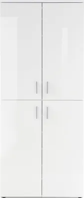 Produktbild von Schuhschrank LINCOLN Garderobe Flurschrank Dielenschrank weiß glanz 4 Türen