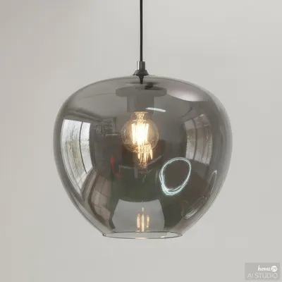 Produktbild von home24 Pendelleuchte - 1-flammig - Rauchglas / Eisen