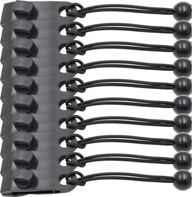 Produktbild von 10 Stück Zeltplanenclips, Zeltbefestigungsklemmen, inklusive 10 elastischer Kordeln