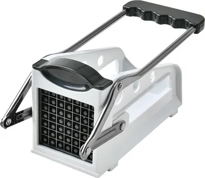 Produktbild von Pommes-Frites-Schneider, Kartoffelschneider mit 2 Klingen, ergonomischer Griff, professioneller Kartoffelschneider aus Edelstahl, Küchenbedarf
