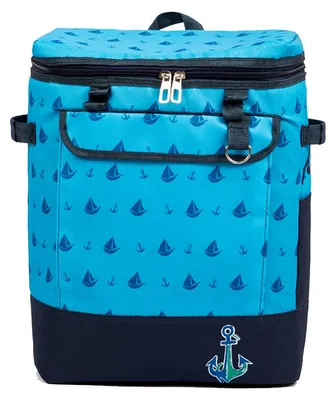 Imagen del producto de Mochila térmica para barco Anemoss Marine Collection, bolsa de transporte aislada para alimentos calientes y fríos, nevera portátil, ideal para actividades al aire libre, playa, picnics y camping, con capacidad de 25 litros, color azul