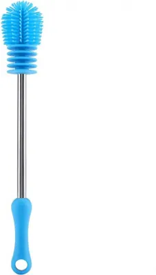 Produktbild von Flaschenbürsten zum Reinigen, Küchenbürste mit rutschfestem Griff, Silikon (Blau)