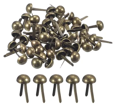 50 runde Klinknägel 8 mm für Taschen DIY Leder Bronze