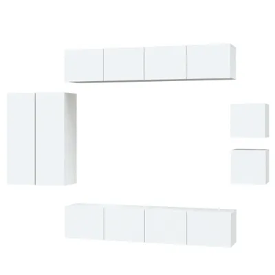 Produktbild von vidaXL 8-tlg. TV-Schrank-Set Weiß Holzwerkstoff