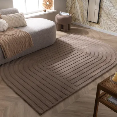 Zdjęcie produktu dla Volero - Dywan nieregularny - Flowy Lines Taupe - 140x200 cm