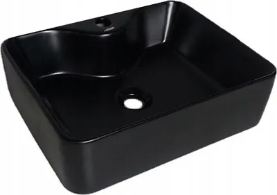 Produktbild von Umywalka Nablatowa Ceramiczna Matowa Czarna 48X38