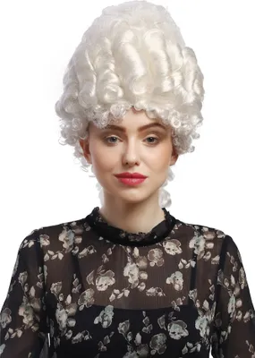 Produktbild von WIG ME UP Perücke Barock Turmfrisur Weiß 91029-ZA62