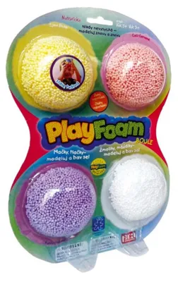 Obrázok produktu pre PlayFoam® 4-balenie – Modelovacia hmota/plastelína v guľôčkach, 4 farby na kartičke, 18 x 27 x 4 cm