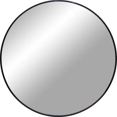 Immagine prodotto di QUVIO Specchio - Specchio - Specchio da parete - Specchio rotondo - Specchio rotondo - Specchio nero - Specchio nero - Specchio grande - Specchio rotondo nero - Specchio da parete nero - Specchio 80 cm - Rotondo - ø80 cm - Alluminio - Nero