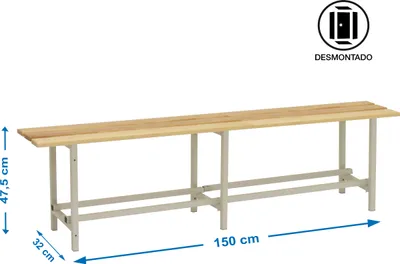 Zdjęcie produktu dla Rozłożona ławka z drewna 1500 mm