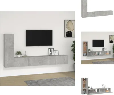 Produktbild von vidaXL 3-tlg. TV-Schrank-Set Betongrau Holzwerkstoff -  TV-Möbel